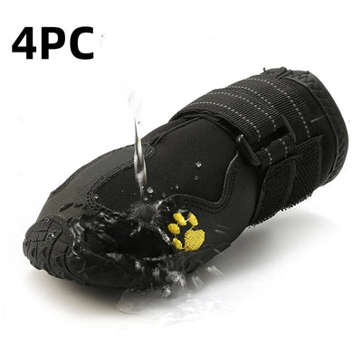 Waterproof Dog Boots Warm Snow 4pcs/set Pet Dog Shoes Reflective Rain Pets Booties Anti-slip Socks Footwear For Medium Large Dog